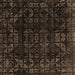 Square Machine Washable Abstract Brown Modern Rug, wshabs4491brn