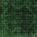 Square Machine Washable Abstract Emerald Green Modern Area Rugs, wshabs4491emgrn