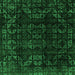 Square Machine Washable Abstract Green Modern Area Rugs, wshabs4491grn