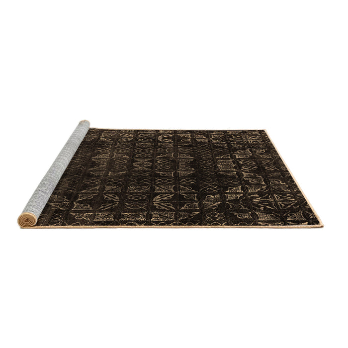 Sideview of Machine Washable Abstract Brown Modern Rug, wshabs4491brn