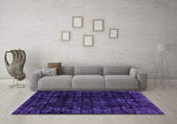 Machine Washable Abstract Purple Modern Rug, wshabs4491pur