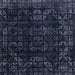 Square Abstract Blue Modern Rug, abs4491