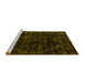 Sideview of Machine Washable Abstract Yellow Modern Rug, wshabs4491yw