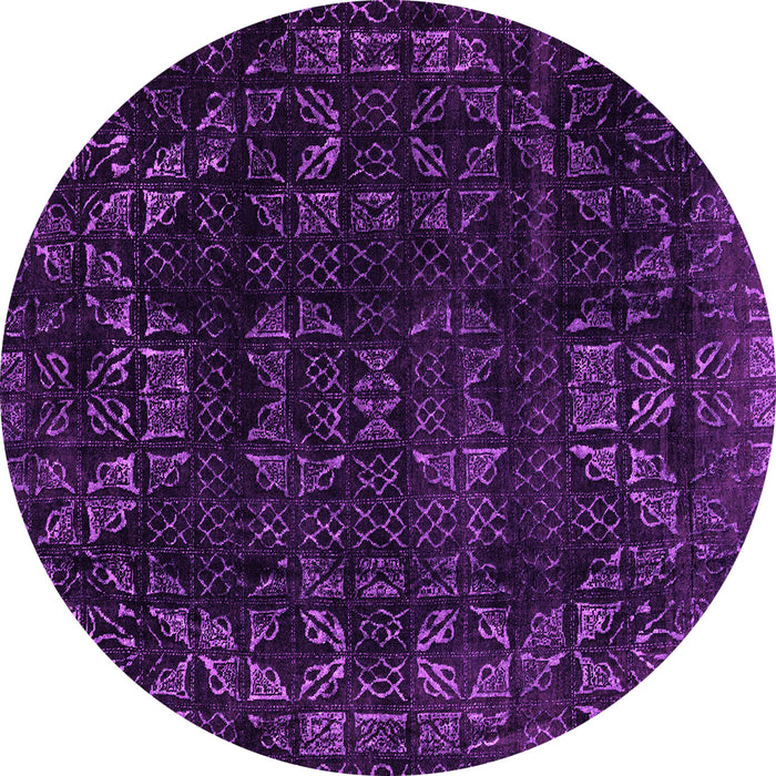 Round Abstract Pink Modern Rug, abs4491pnk