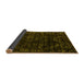 Sideview of Abstract Yellow Modern Rug, abs4491yw