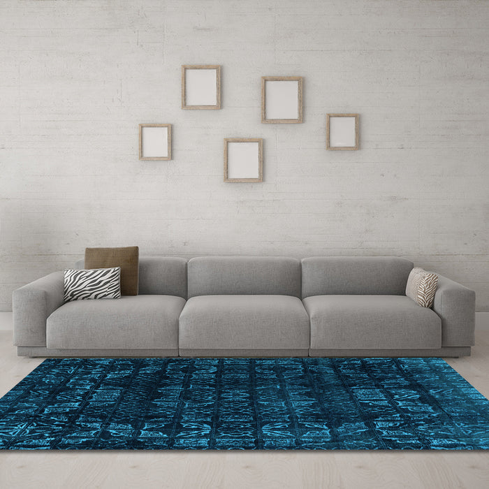 Machine Washable Abstract Light Blue Modern Rug in a Living Room, wshabs4491lblu