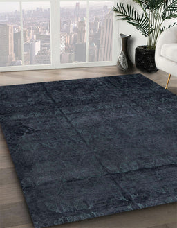 Abstract Dark Slate Gray Green Modern Rug in Family Room, abs4492
