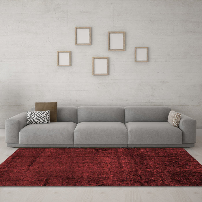 Modern Red Washable Rugs