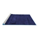 Sideview of Machine Washable Abstract Blue Modern Rug, wshabs4492blu