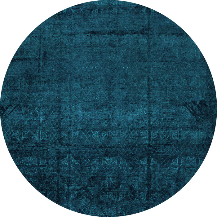 Round Machine Washable Abstract Light Blue Modern Rug, wshabs4492lblu