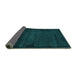 Sideview of Abstract Turquoise Modern Rug, abs4492turq