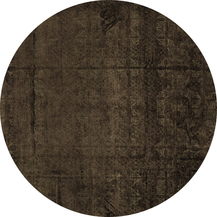 Round Abstract Brown Modern Rug, abs4492brn