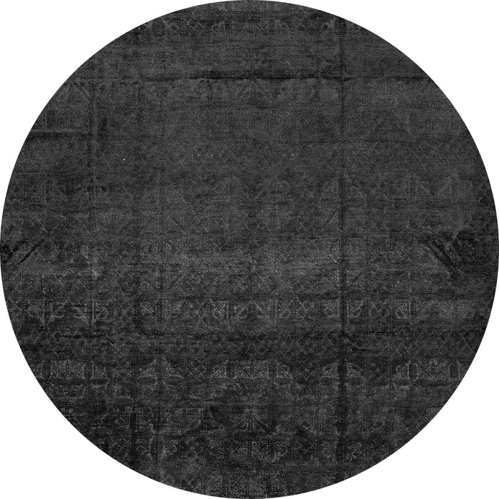 Round Abstract Gray Modern Rug, abs4492gry