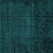 Square Abstract Turquoise Modern Rug, abs4492turq