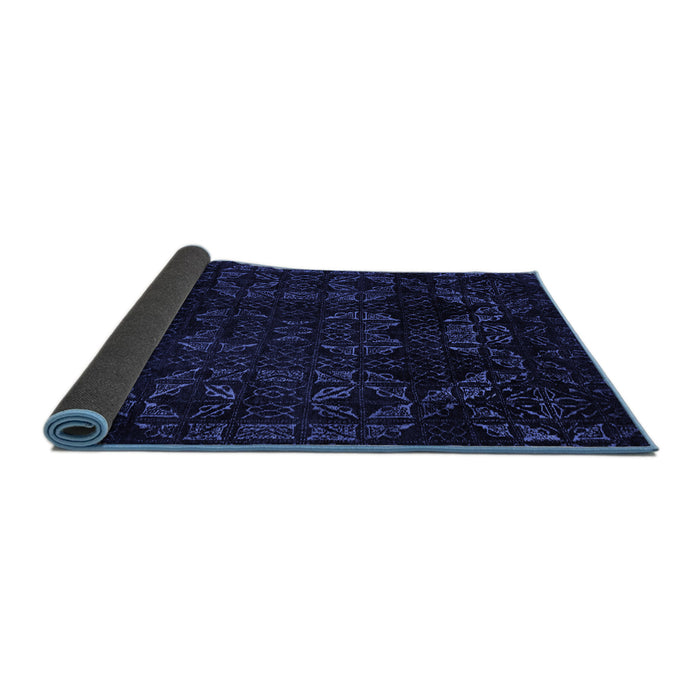 Sideview of Abstract Blue Modern Rug, abs4493blu
