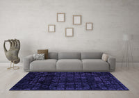 Machine Washable Abstract Purple Modern Rug, wshabs4493pur