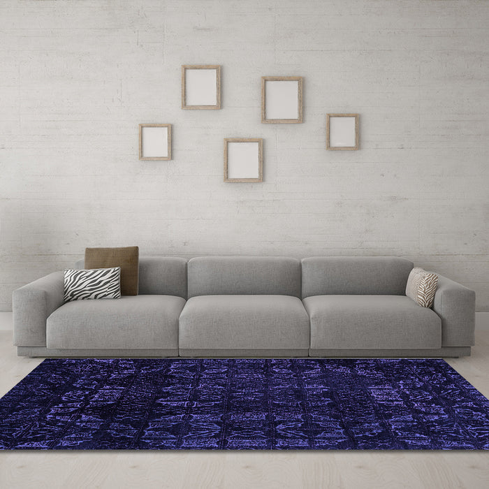 Machine Washable Abstract Purple Modern Area Rugs in a Living Room, wshabs4493pur