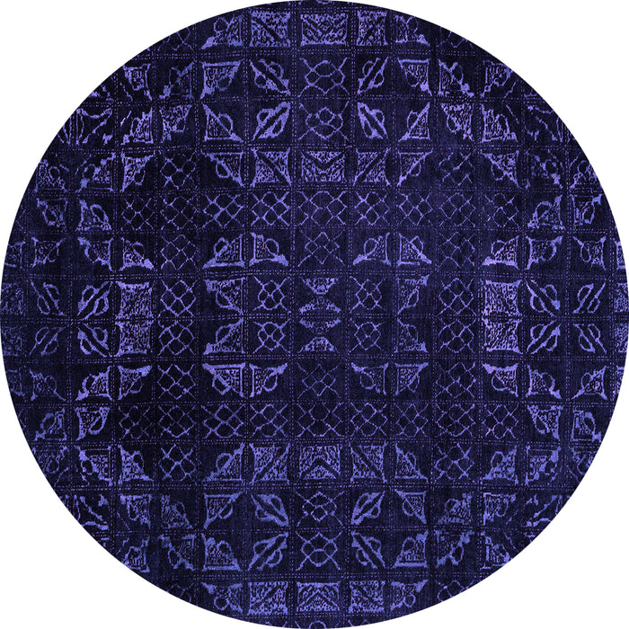 Round Machine Washable Abstract Purple Modern Area Rugs, wshabs4493pur