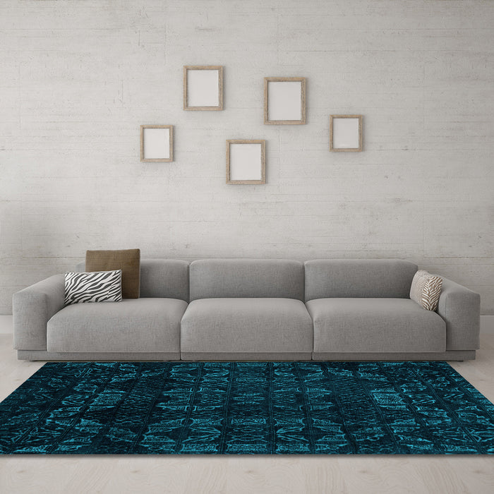 Machine Washable Abstract Light Blue Modern Rug in a Living Room, wshabs4493lblu