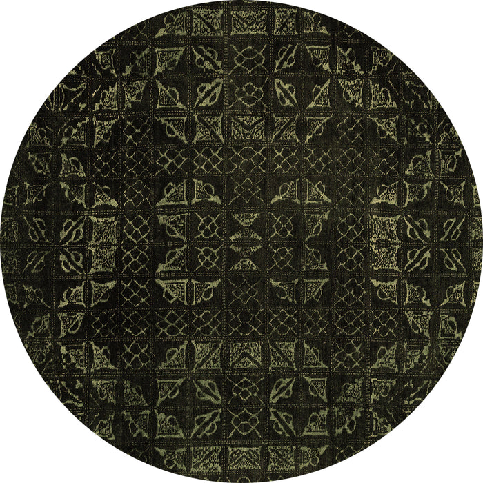 Round Abstract Brown Modern Rug, abs4493brn