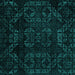 Square Abstract Turquoise Modern Rug, abs4493turq