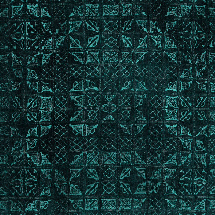 Square Machine Washable Abstract Turquoise Modern Area Rugs, wshabs4493turq