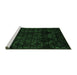 Sideview of Machine Washable Abstract Emerald Green Modern Area Rugs, wshabs4493emgrn