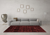 Machine Washable Abstract Red Modern Rug, wshabs4493red