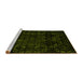 Sideview of Machine Washable Abstract Yellow Modern Rug, wshabs4493yw