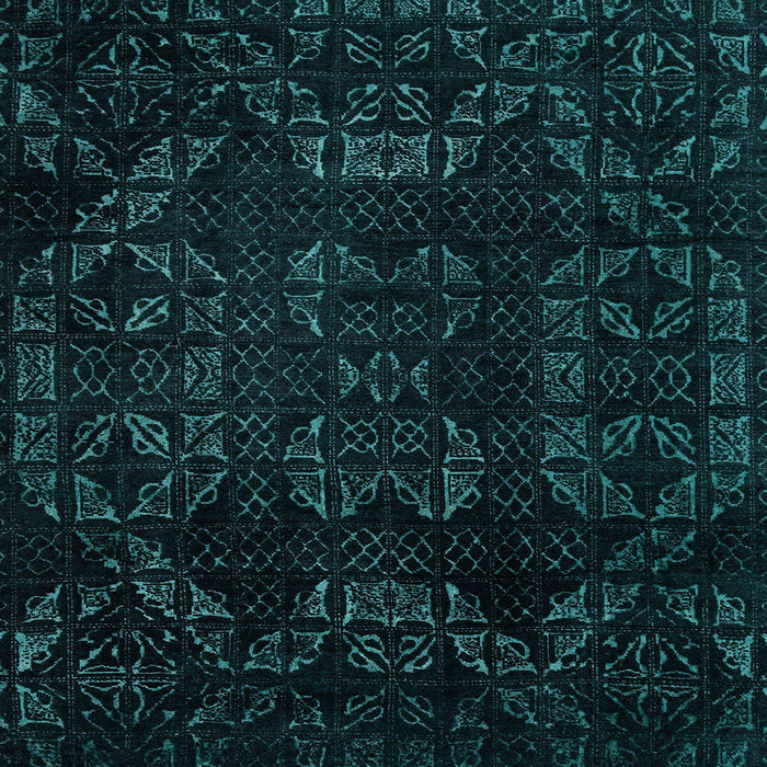Square Abstract Teal Green Modern Rug, abs4493
