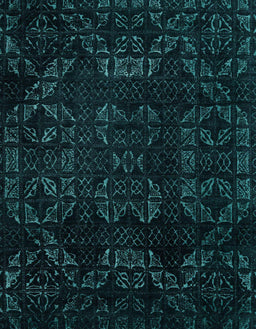 Abstract Teal Green Modern Rug, abs4493