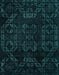 Machine Washable Abstract Medium Teal Green Rug, wshabs4493