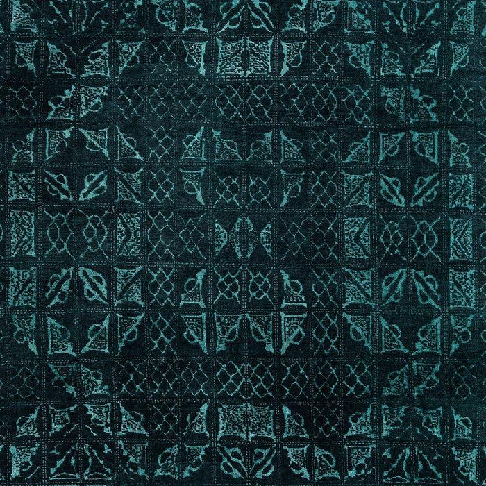 Machine Washable Abstract Medium Teal Green Rug, wshabs4493
