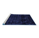 Sideview of Machine Washable Abstract Blue Modern Rug, wshabs4493blu