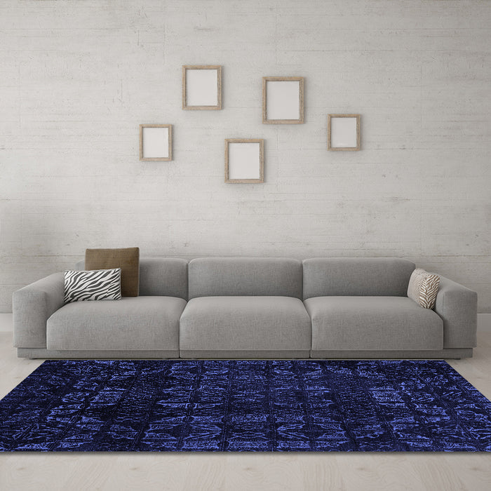 Machine Washable Abstract Blue Modern Rug in a Living Room, wshabs4493blu