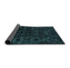 Sideview of Abstract Greenish Blue Green Modern Rug, abs4494