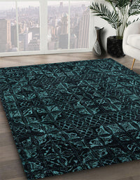 Abstract Greenish Blue Green Modern Rug, abs4494