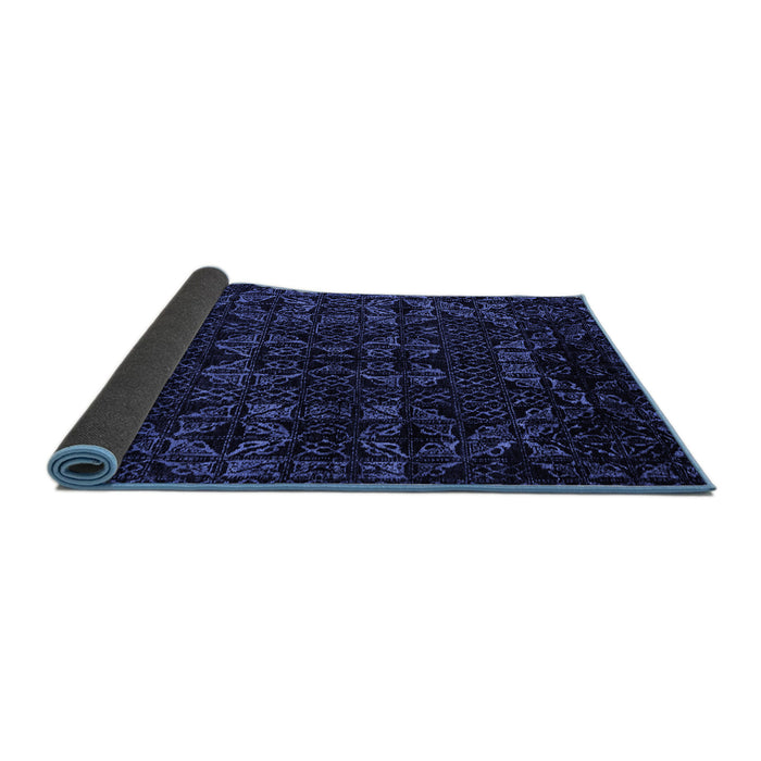 Sideview of Abstract Blue Modern Rug, abs4494blu