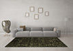 Machine Washable Abstract Brown Modern Rug in a Living Room,, wshabs4494brn