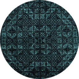 Round Abstract Greenish Blue Green Modern Rug, abs4494
