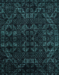 Machine Washable Abstract Greenish Blue Green Rug, wshabs4494