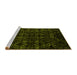 Sideview of Machine Washable Abstract Yellow Modern Rug, wshabs4494yw