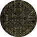 Round Machine Washable Abstract Brown Modern Rug, wshabs4494brn