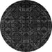 Round Abstract Gray Modern Rug, abs4494gry