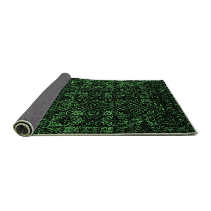 Sideview of Abstract Emerald Green Modern Rug, abs4494emgrn