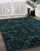 Machine Washable Abstract Greenish Blue Green Rug in a Family Room, wshabs4494