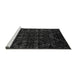 Sideview of Machine Washable Abstract Gray Modern Rug, wshabs4494gry