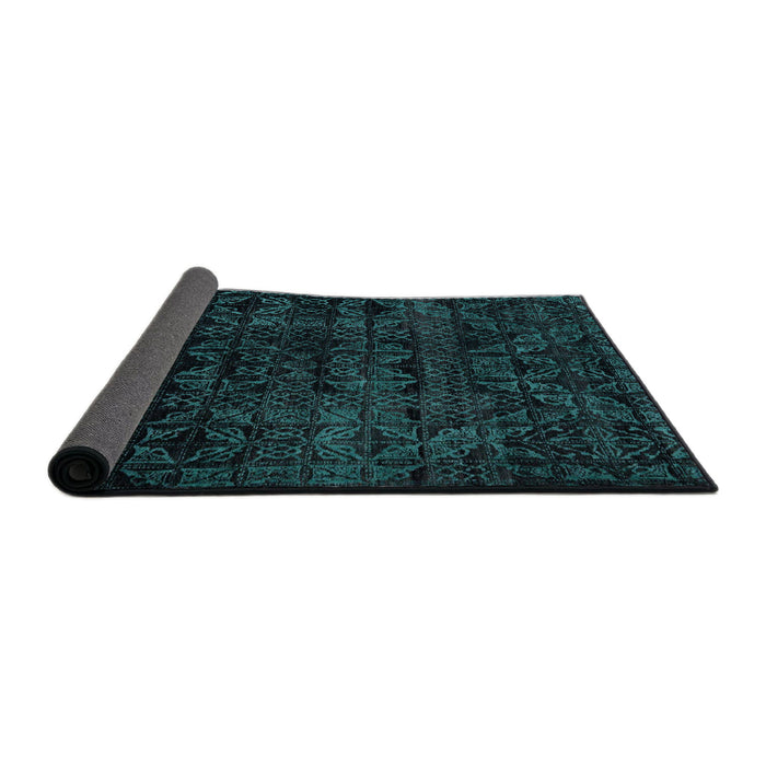 Sideview of Abstract Teal Green Modern Rug, abs4495