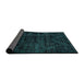 Sideview of Abstract Teal Green Modern Rug, abs4495