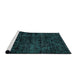 Sideview of Machine Washable Abstract Medium Teal Green Rug, wshabs4495